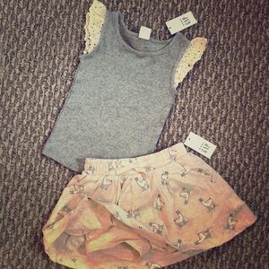 18-24 month baby Gap skort and tank outfit